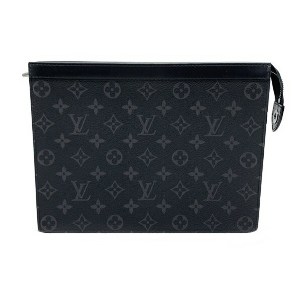 Louis Vuitton Clutch Bag Shoulder Monogram Eclipse Black Pochette Voyage